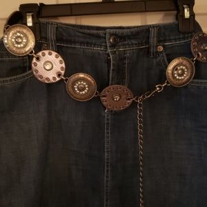Chico's leather, metal belt